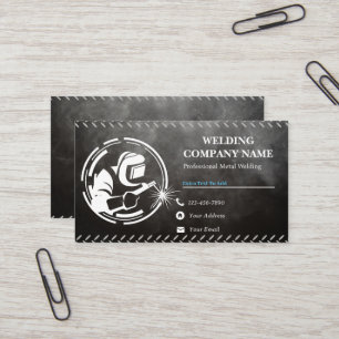 Cartes de visite professionnels de soudage noir