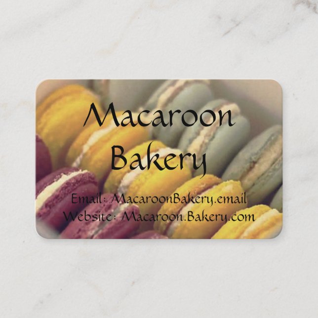 Cartes de visite professionnels - Macaroon Bakery (Devant)
