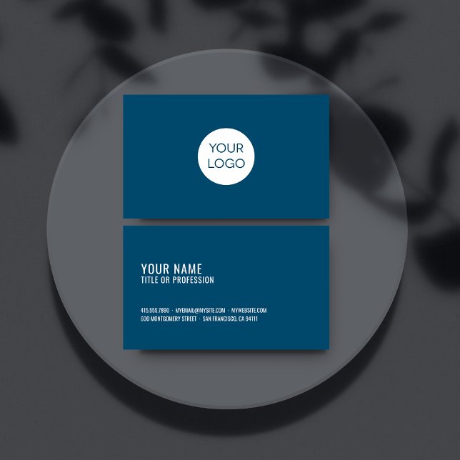 Cartes de visite professionnels Navy Blue avec log (Créateur téléchargé)