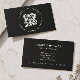 Cartes de visite QR Code | Carte noire élégante pe