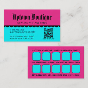 Cartes de visite QR Code pour Récompense de Boutiq