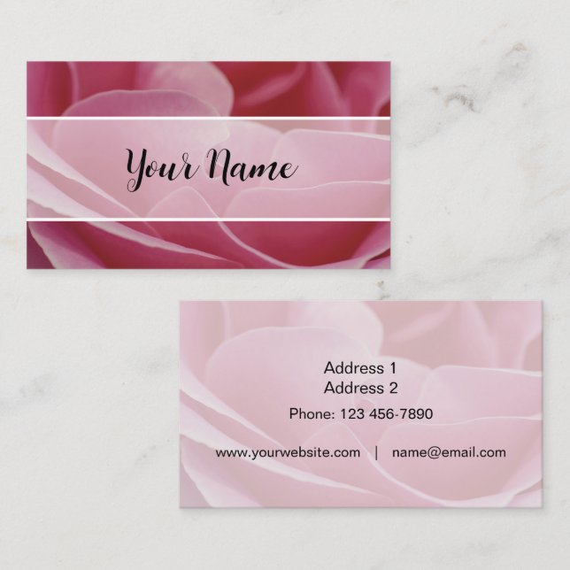 Cartes de visite - Rose-01 (Devant / Derrière)