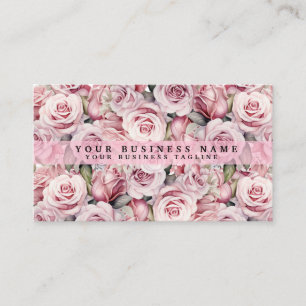 Cartes de visite Roses aquarelle rose saumon