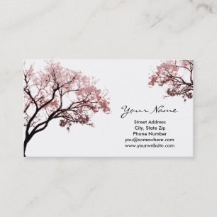 Cartes de visite roses d'arbres