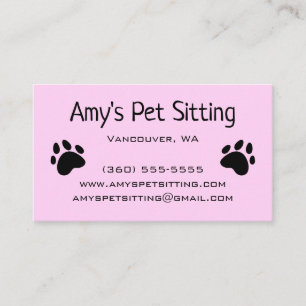 Cartes de visite roses de chiens