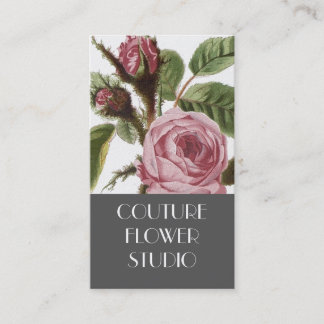 Cartes de visite roses de fleuriste de cru rose