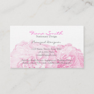Cartes de visite roses de pivoine