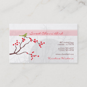 Cartes de visite [roses] d'oiseau de Cherri