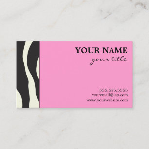 Cartes de visite roses élégants de zèbre
