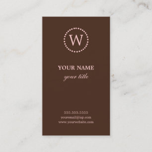 Cartes de visite roses et Brown élégants de