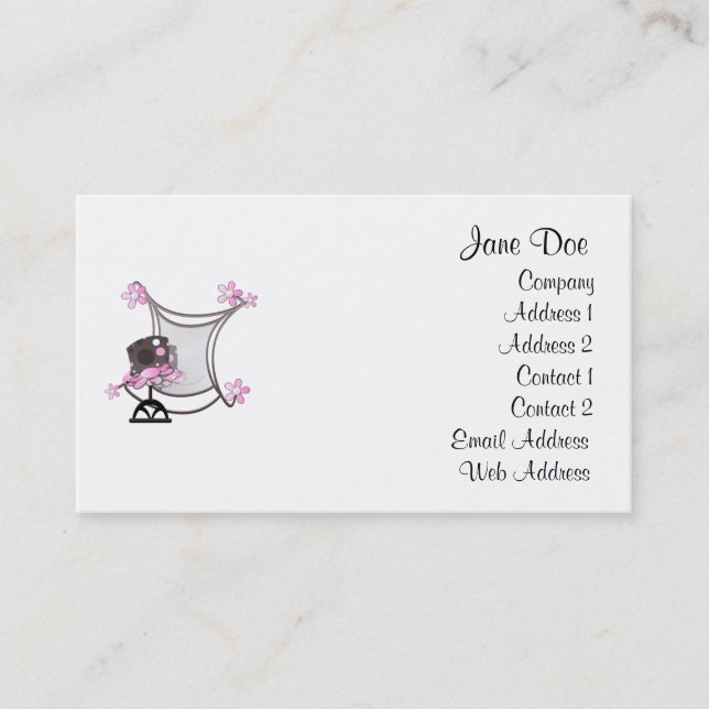 Cartes de visite roses funky (Devant)