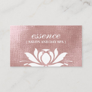 Cartes de visite roses Luxe de fleur de Lotus d'or