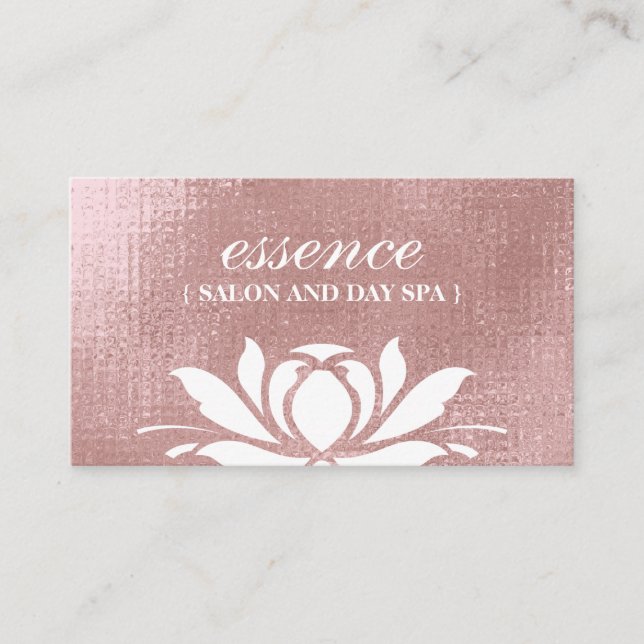 Cartes de visite roses Luxe de fleur de Lotus d'or (Devant)
