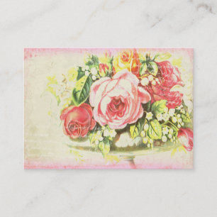 Cartes de visite roses minables de collection de