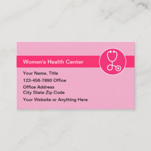 Cartes de visite roses pour la santé des femmes