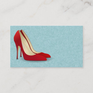 CARTES DE VISITE ROUGES DE CHAUSSURES DE TALONS