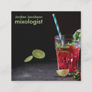 Cartes de visite rouges de cocktail