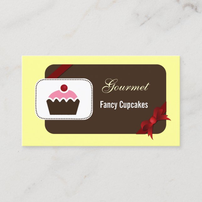 cartes de visite rouges de cupcakes mignons (Devant)