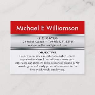 Cartes de visite rouges de RÉSUMÉ d'en-tête