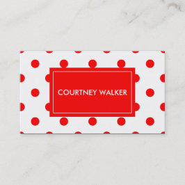 Cartes de visite rouges mignons superbes de point