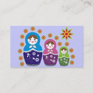 Cartes de visite russes de poupées Matryoshka