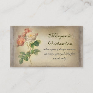 cartes de visite sales élégants de roses vintages