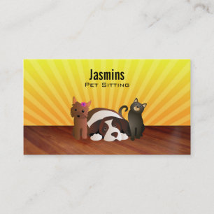 Cartes de visite se reposants d'animal familier