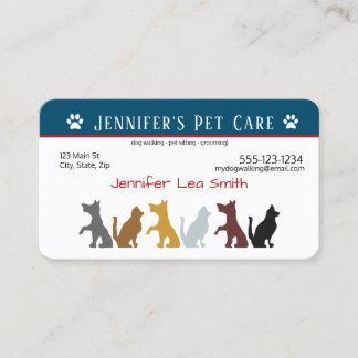 Cartes de visite se reposants d'animal familier -