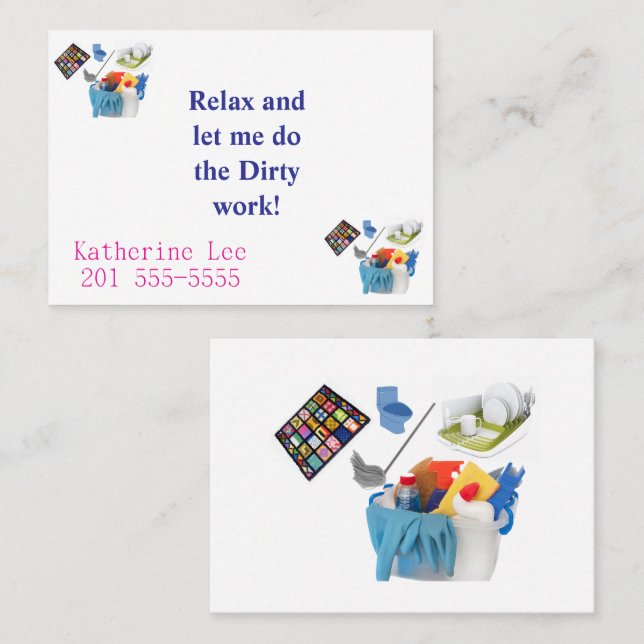 Cartes de visite, Services de nettoyage (Devant / Derrière)