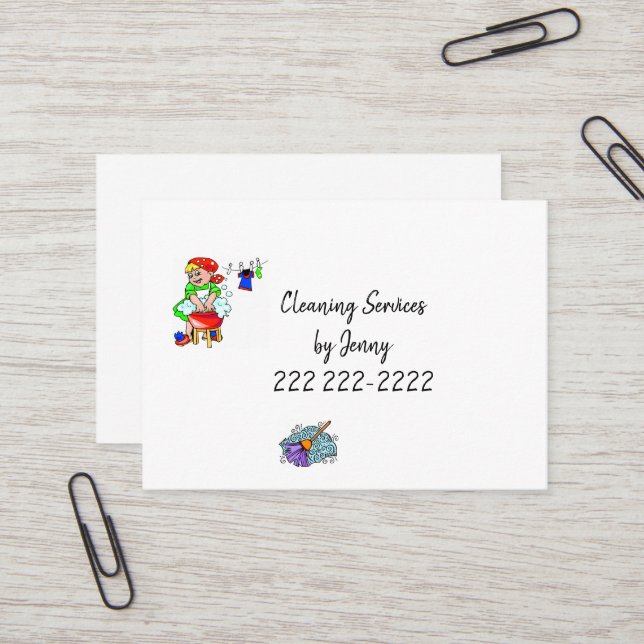 Cartes de visite, Services de nettoyage (Devant/Arrière en situation)