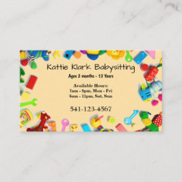 Cartes de visite simples de garde d'enfants