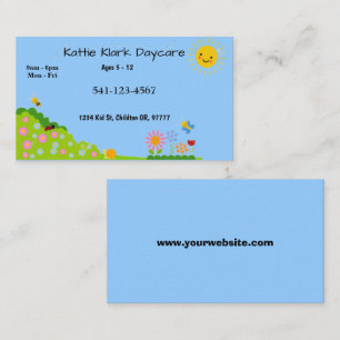 Cartes de visite simples de garderie