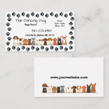 Cartes de visite simples de garderie pour chiens