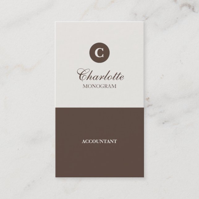 Cartes de visite simples de monogramme de chocolat (Devant)