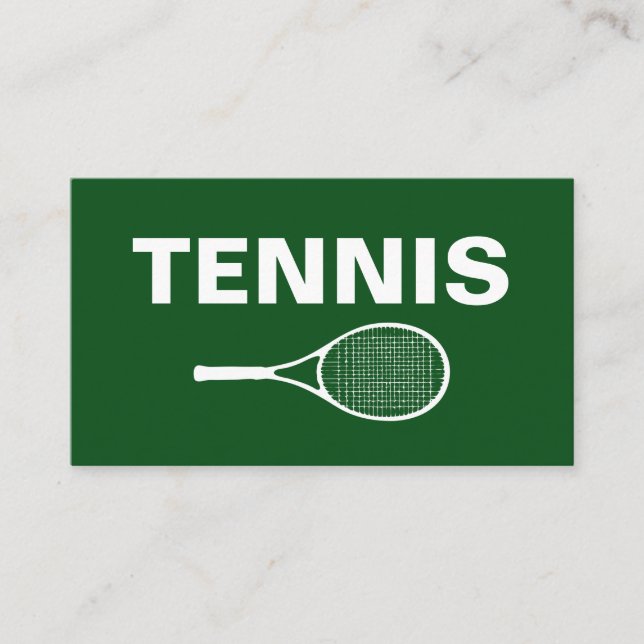 Cartes de visite simples de tennis (Devant)