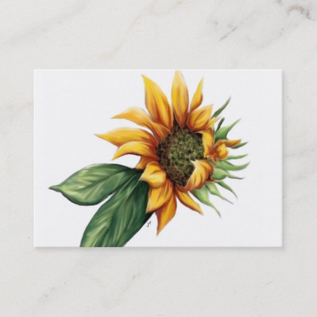 Cartes de visite simples de tournesol (Devant)