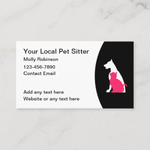 Cartes de visite simples pour gardien d'animaux