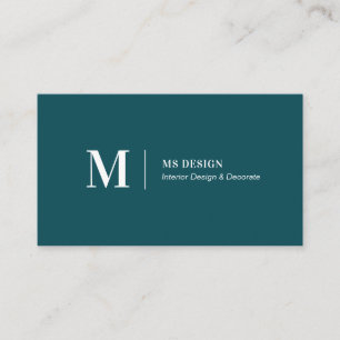 Cartes de visite simples vert sarcelle minimaliste