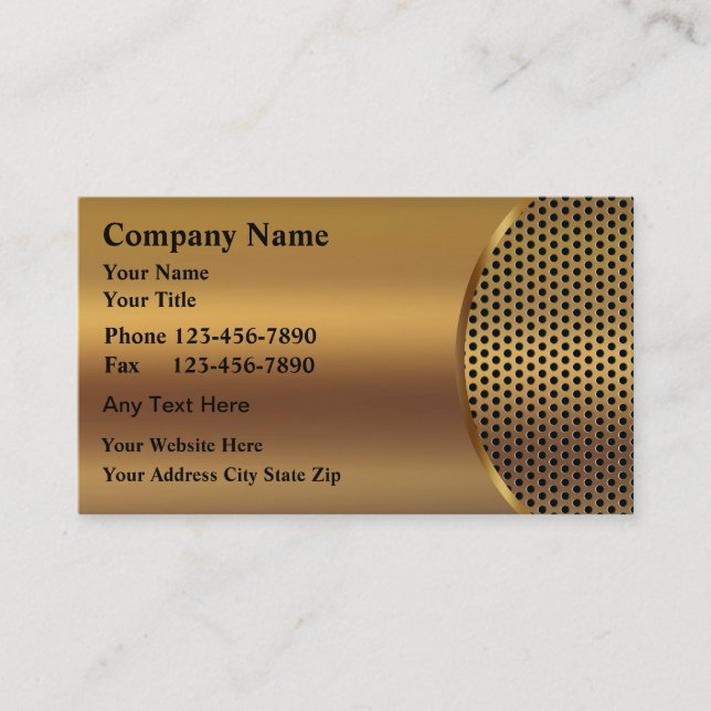 Cartes de visite simulés en métal (Devant)