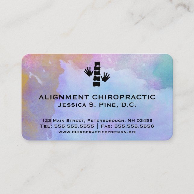 Cartes de visite standard de chiropractie (Devant)