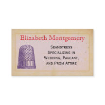 Cartes de visite sur mesure vintage Thimble Seamst