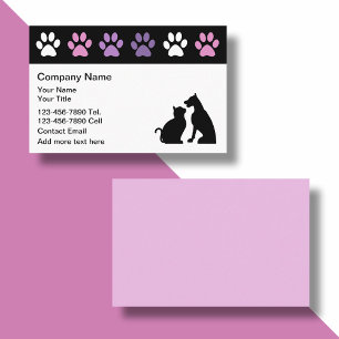 Cartes de visite tendance pour la garde d'animaux 