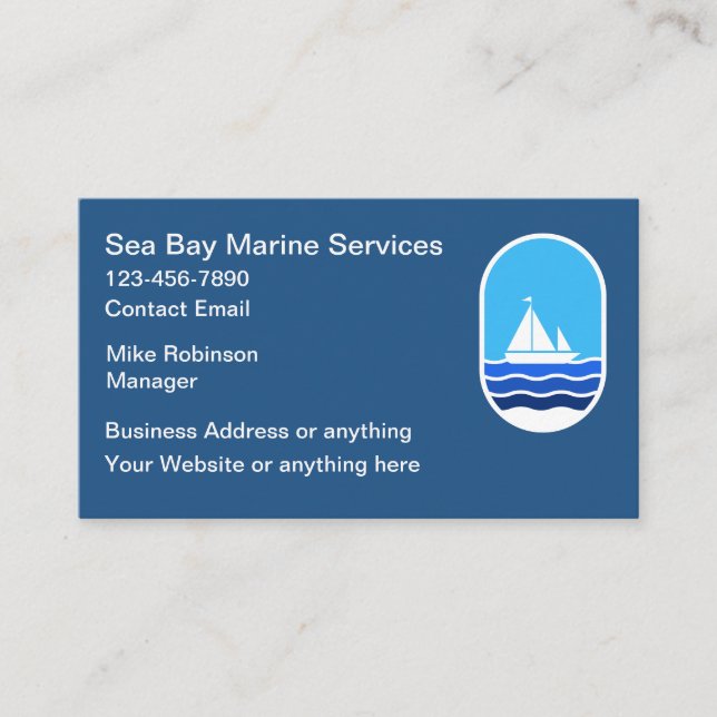 Cartes de visite Thème maritime côtier (Devant)
