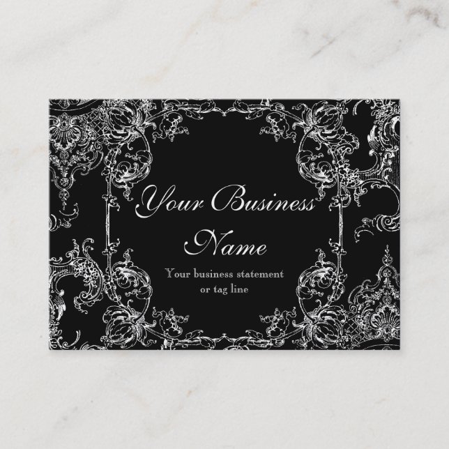 Cartes de visite - Toile Damask Swirl Floral Baroq (Devant)