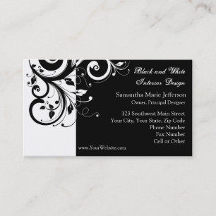 Cartes de visite Tourbillon inversé Noir et Blanc