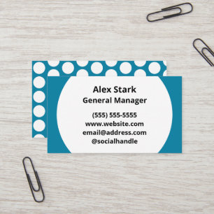 Cartes de visite turquoises Blue Polka