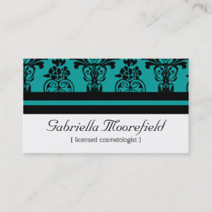 Cartes de visite turquoises de Cosmetologist de
