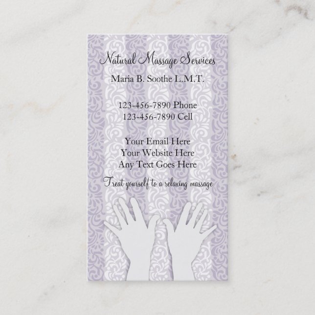 Cartes de visite uniques de massage (Devant)