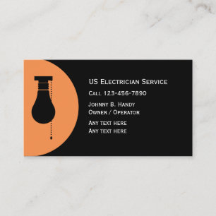 Cartes de visite uniques d'électricien