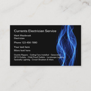 Cartes de visite uniques du service d'électricien